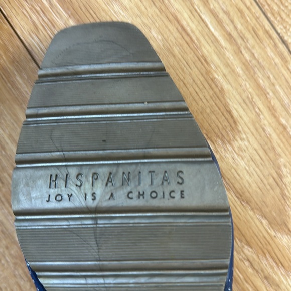Hispanitas navy blue slip on wedge, all leather made in Spain, size 41 - Picture 5 of 9